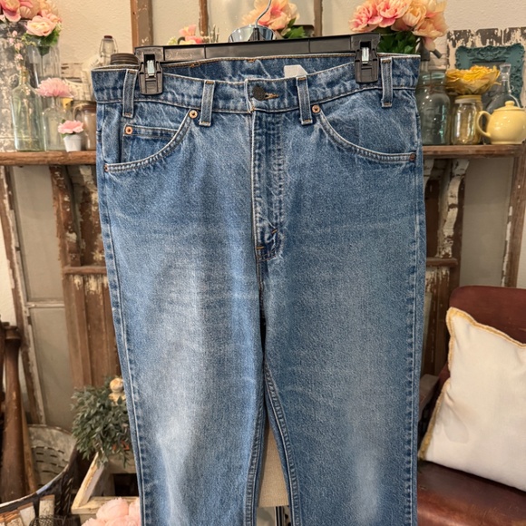 VINTAGE LEVI's 517 ORANGE TAB JEANS | DISTRESSED | 32x29 | 7 BELT LOOPS | 80's - Picture 7 of 14